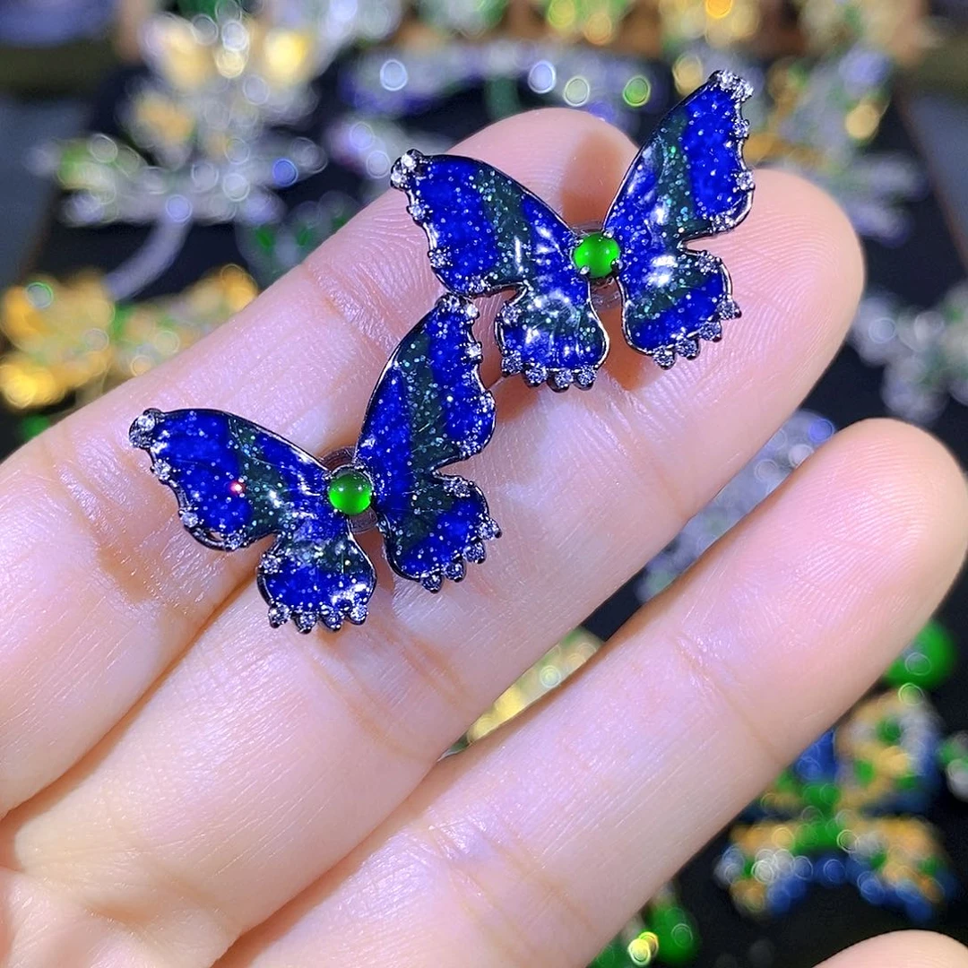 吊坠(不含链)银S925镶嵌翡翠