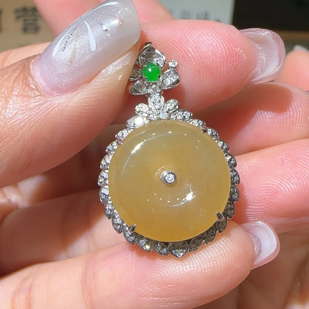 【闪购商品】翡翠颈饰18K金镶嵌缅甸