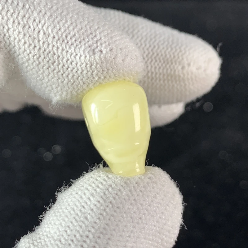 S1056原矿俄料尺寸11.5*17.1mm蜜蜡三通佛头单颗文玩配饰支持复检