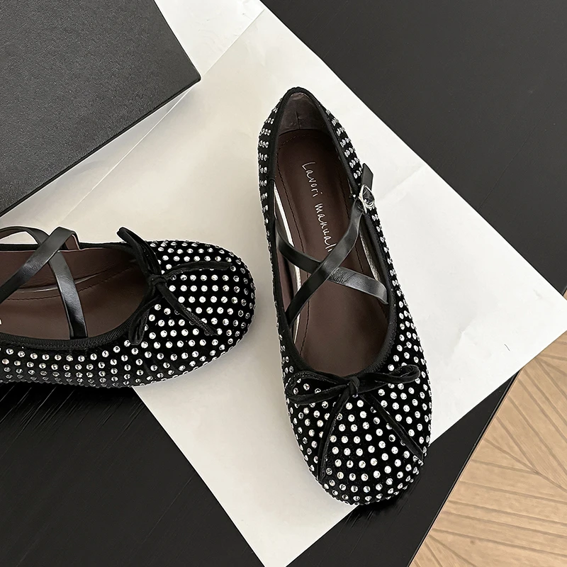 4363-1/自留自留交叉带内增高芭蕾单鞋好软好舒服