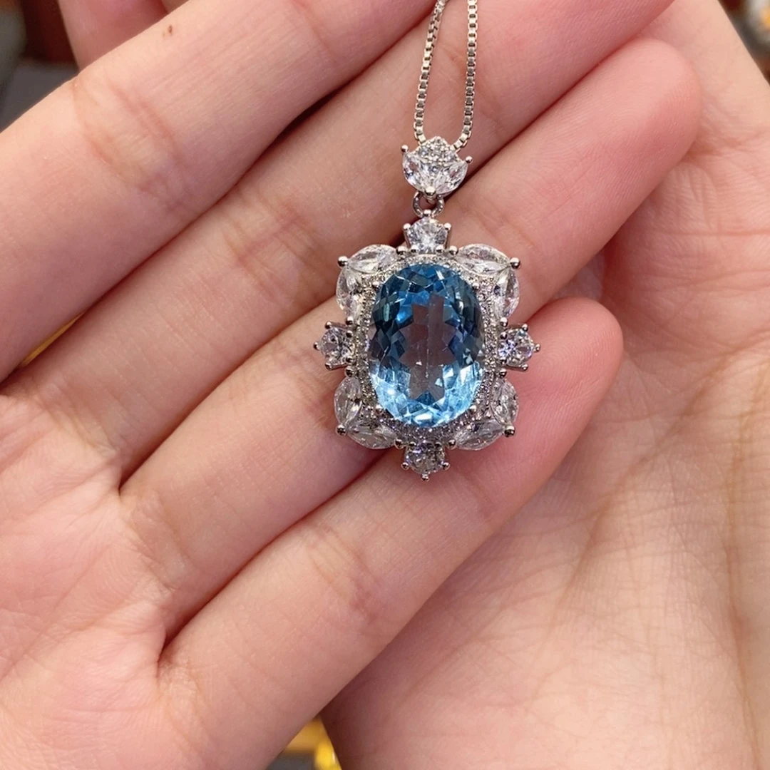 a***y颈饰托帕石银S925镶嵌1111