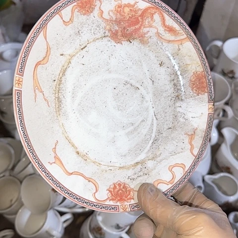 瓷片国营厂库存微瑕18.5厘米4个