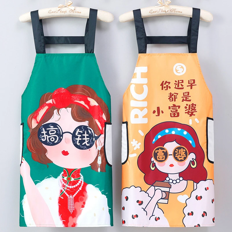 防水防油无袖围裙女厨房家用做饭擦手围腰年轻漂亮上班工作服耐脏