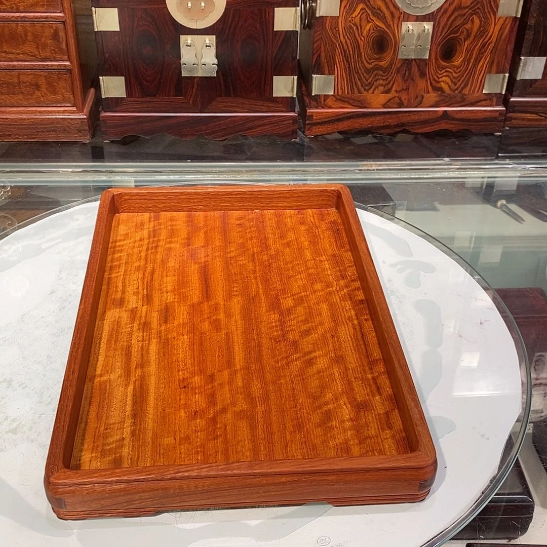 大果紫檀（缅甸花梨）独板文盘36/24/3.5