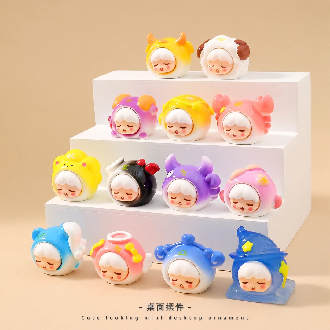 ［新款］直播拆十二星座树脂工艺品摆件