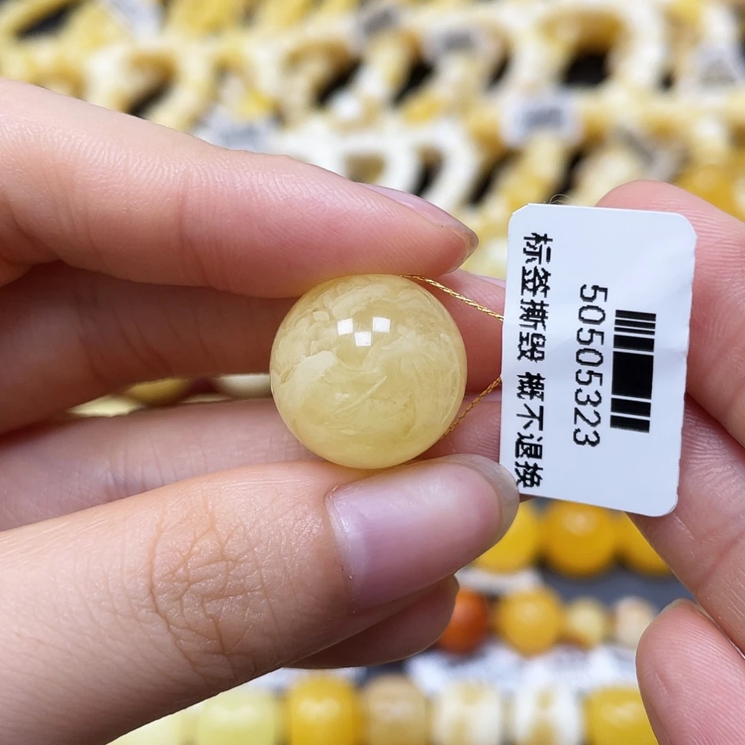 未镶嵌蜜蜡裸石圆珠16.9mm