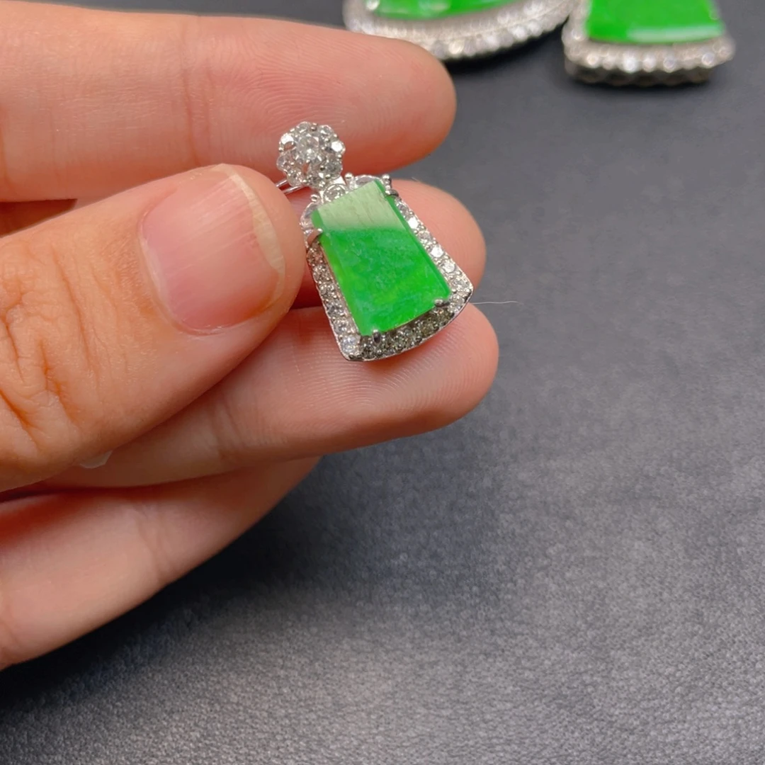 翡翠银S925镶嵌吊坠(不含链)