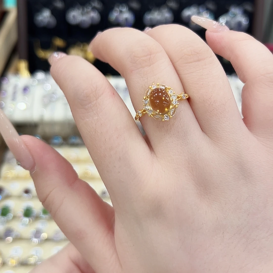 ****子戒指银S925镶嵌水晶