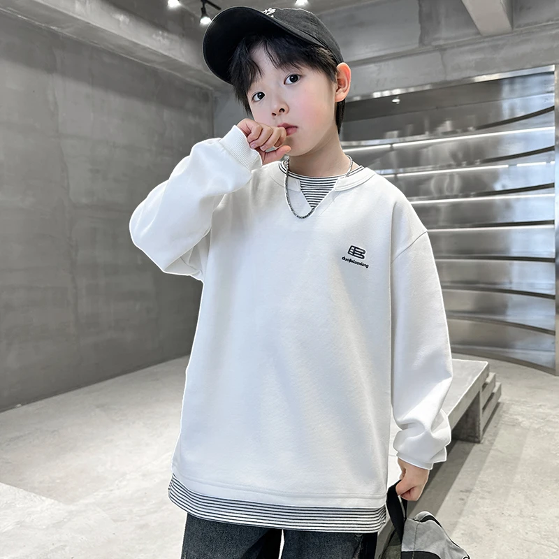 男孩长袖春秋款痞帅个性儿童卫衣时尚炸街中大童品质童装男童春装