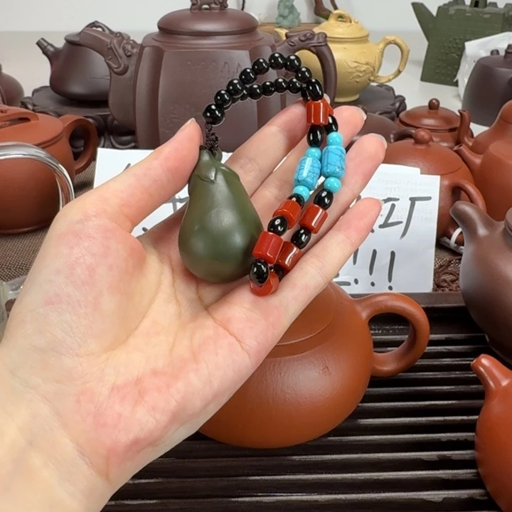 茶壶紫砂内**独茄子手把件