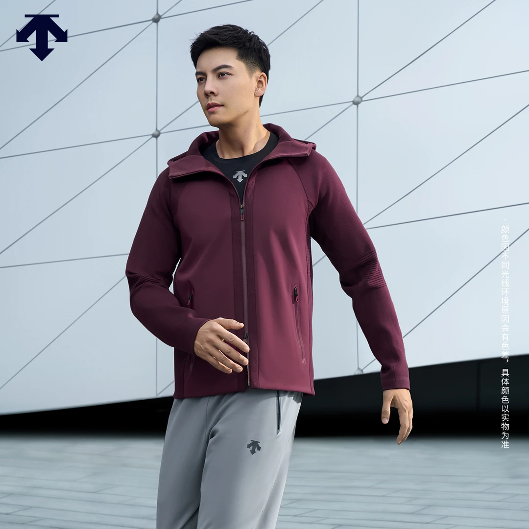 【陈伟霆同款】DESCENTE迪桑特防水透湿男士拼接外套上衣D5131THW51