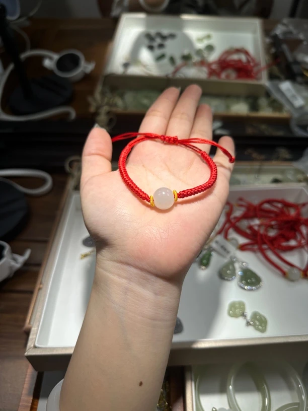 和田玉大号转运珠手编绳