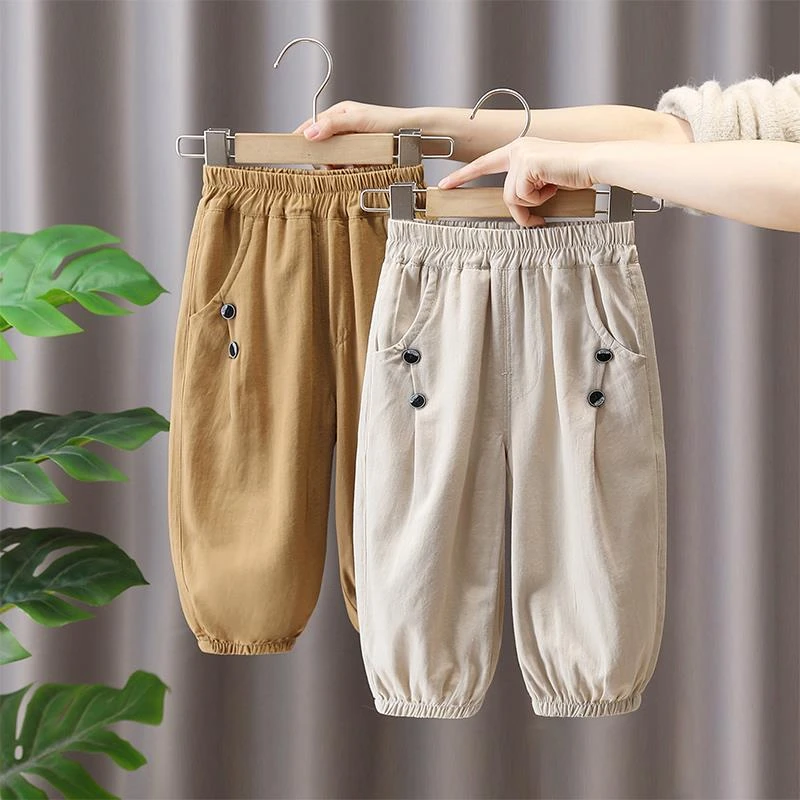 FAVMARTH男童裤子夏季舒适薄款2025新款儿童防蚊裤宝宝春夏装休闲