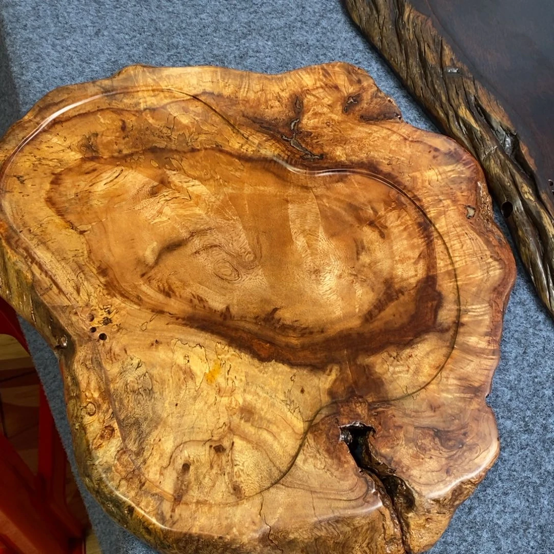 王***灰刚果花梨木树瘤实木湿泡茶盘