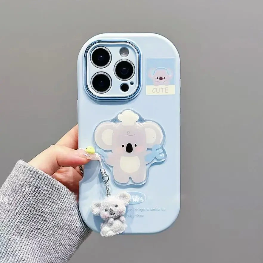 太乐虫可爱小考拉金属小胖妹适用苹果17/16手机壳华为vivo小米opp