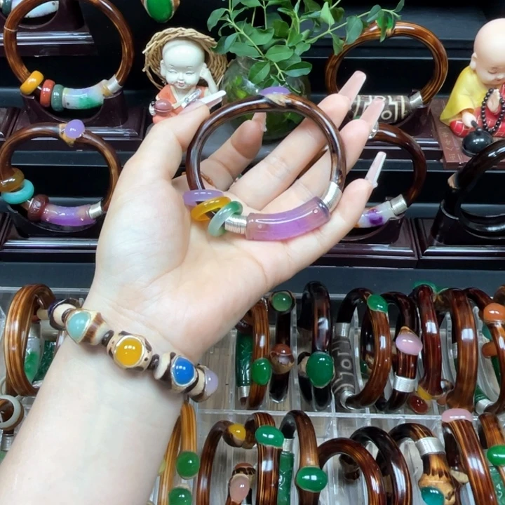 大理石磁石黑藤三节紫色带管
