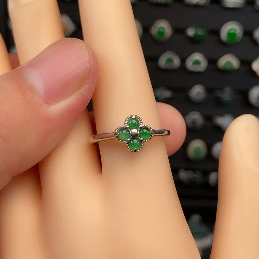 【闪购商品】翡翠戒指银S925镶嵌兮兮