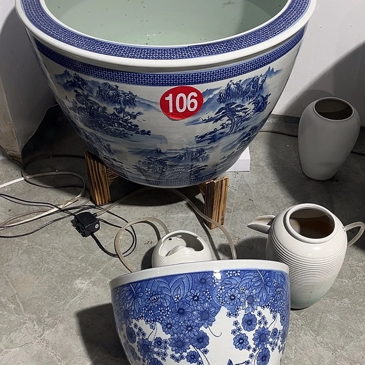 糖***奶景德镇陶瓷鱼缸艺术