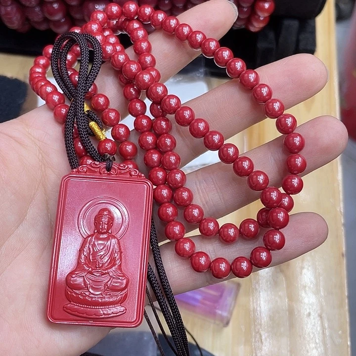 鼻***太天然辰砂手串的一套