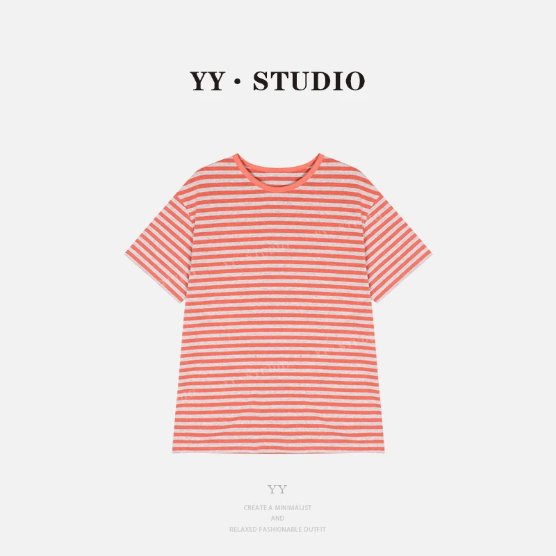 【YANYAN】夏季薄款百搭条纹短袖T恤YY-6385