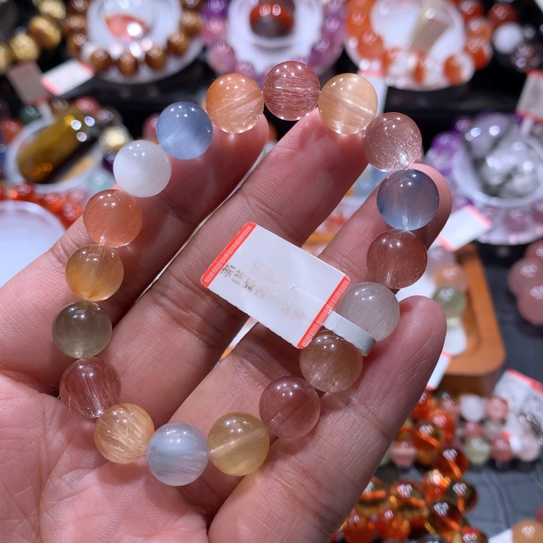 水晶手链未镶嵌糖果彩兔毛手链10