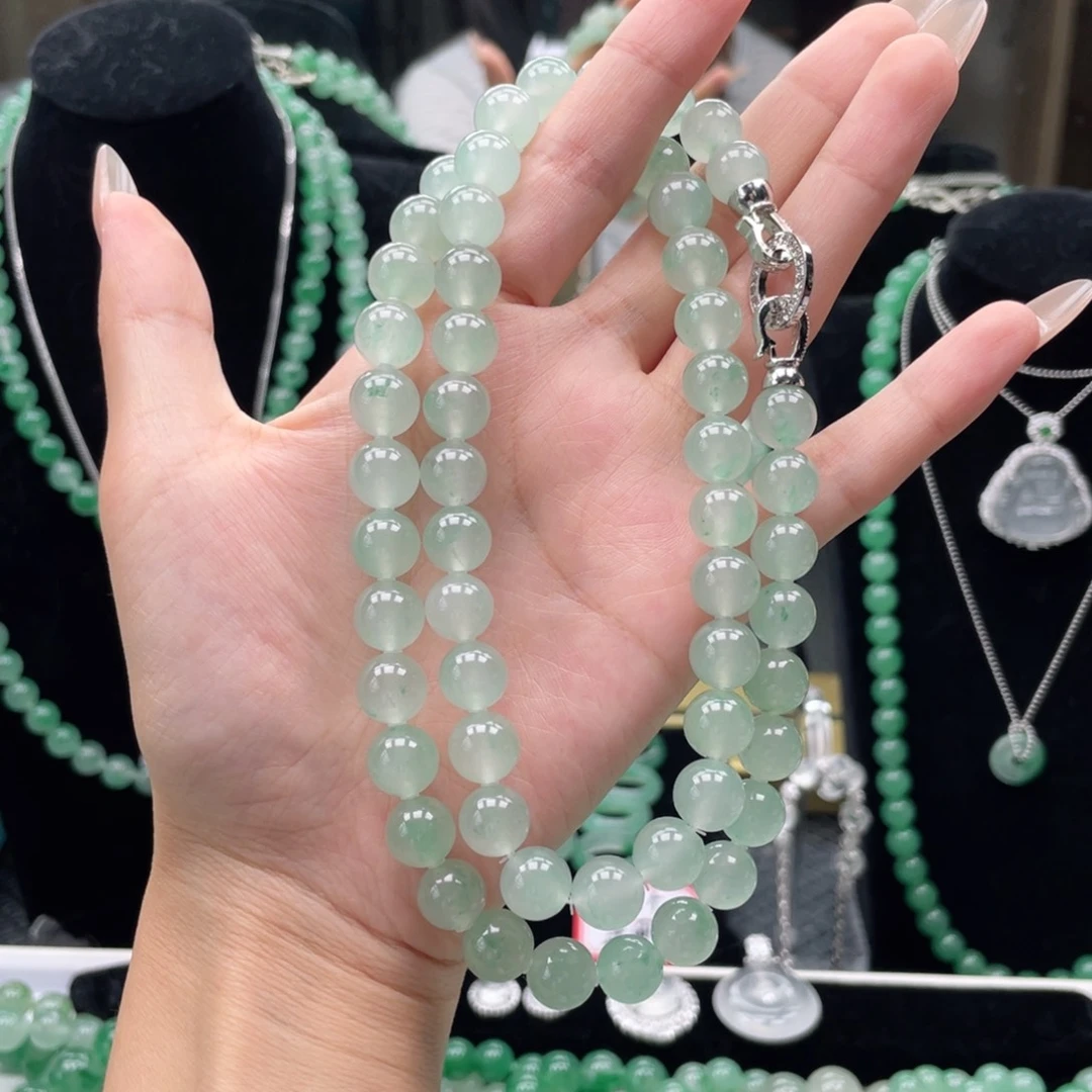 未镶嵌手串石英质玉（非洲翠）58颗