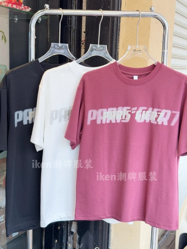 夏季短袖印花圆领字母T恤男士夏半袖休闲情侣服装