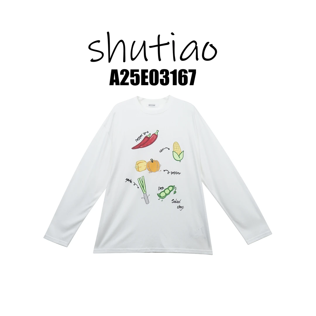 【SHUTIAO】2025夏季：新款小众设计款T恤A25E03167