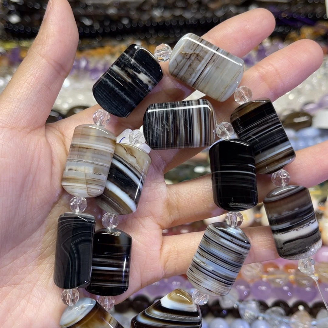 玛瑙/玉髓散珠天然蚕丝玛瑙卡16✖️25长条38厘米