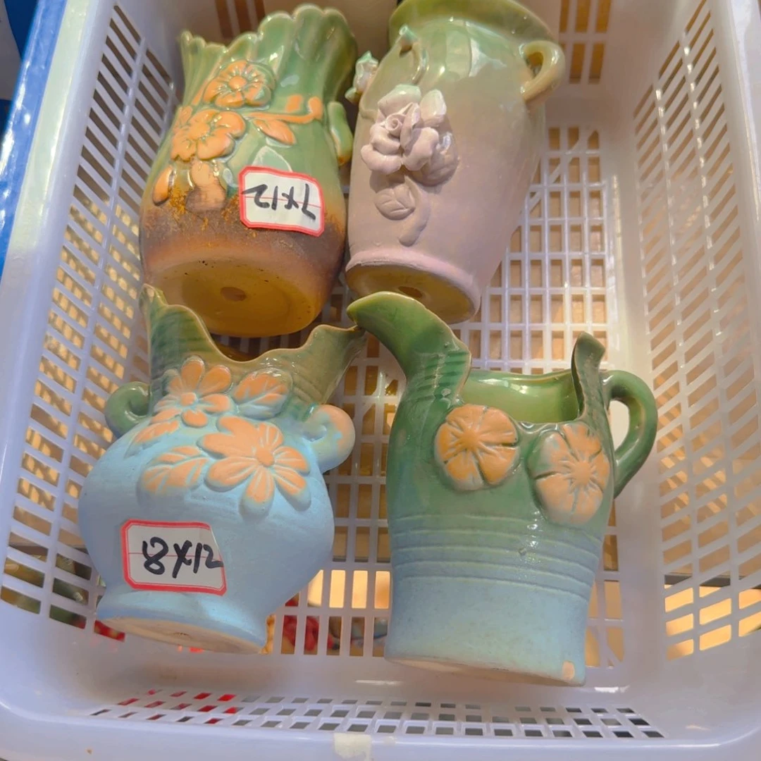 紫砂花盆粗陶精雕