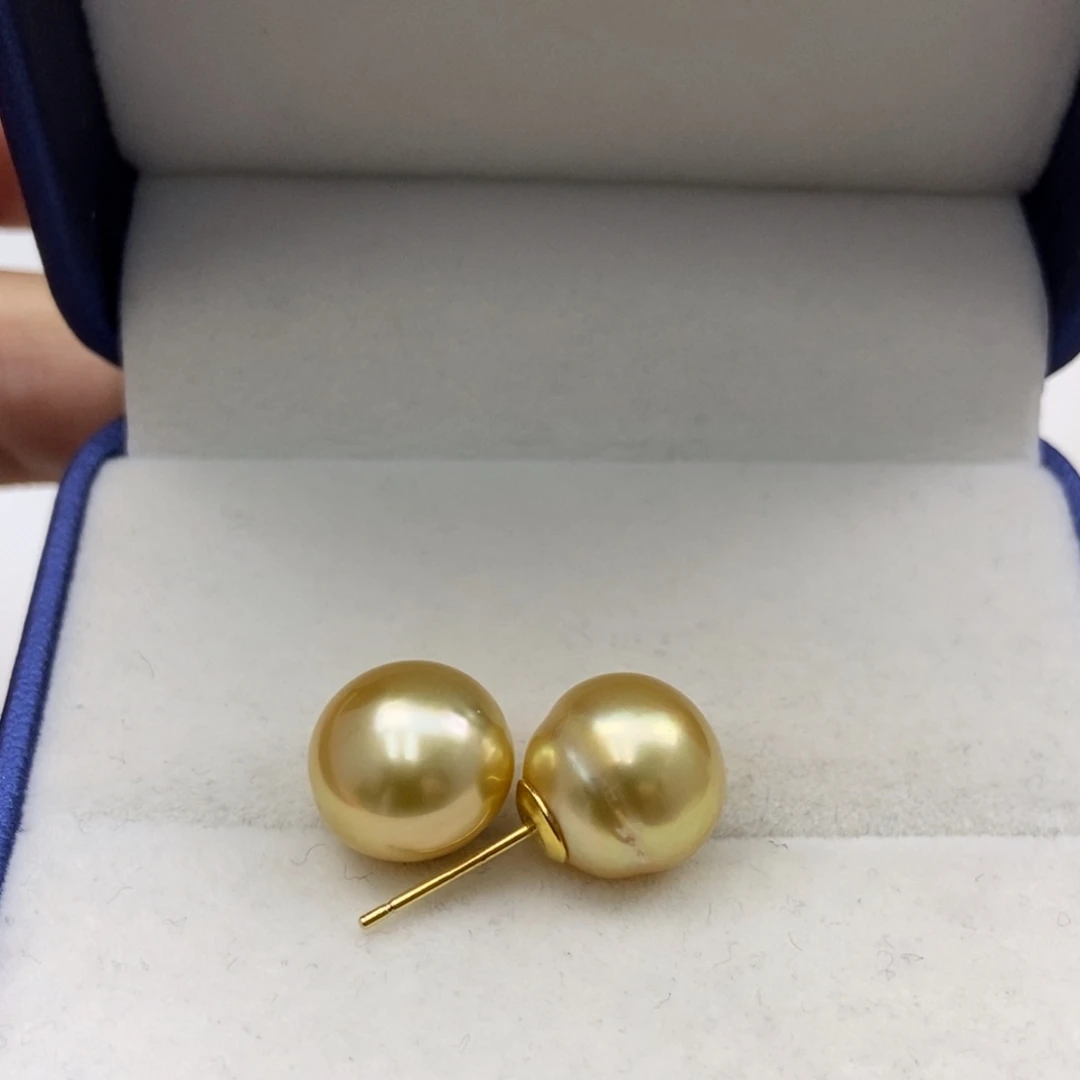 海水珍珠耳饰银S925镶嵌茱*