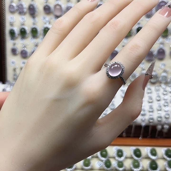 戒指萤石银S925镶嵌