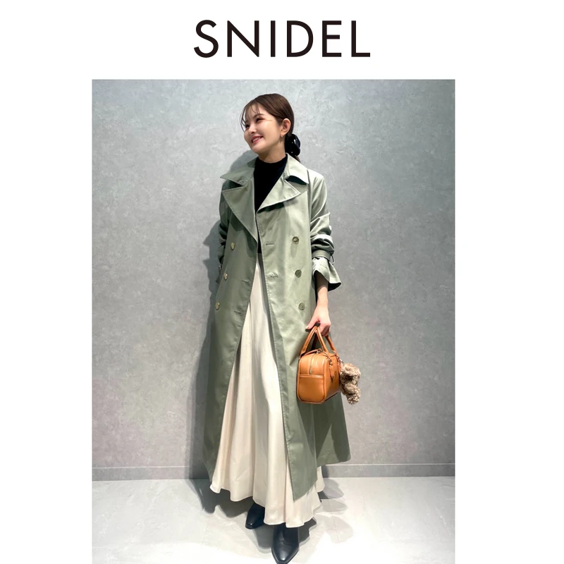 SNIDEL秋冬时尚休闲气质设计师百搭中长款风衣SWFC244132