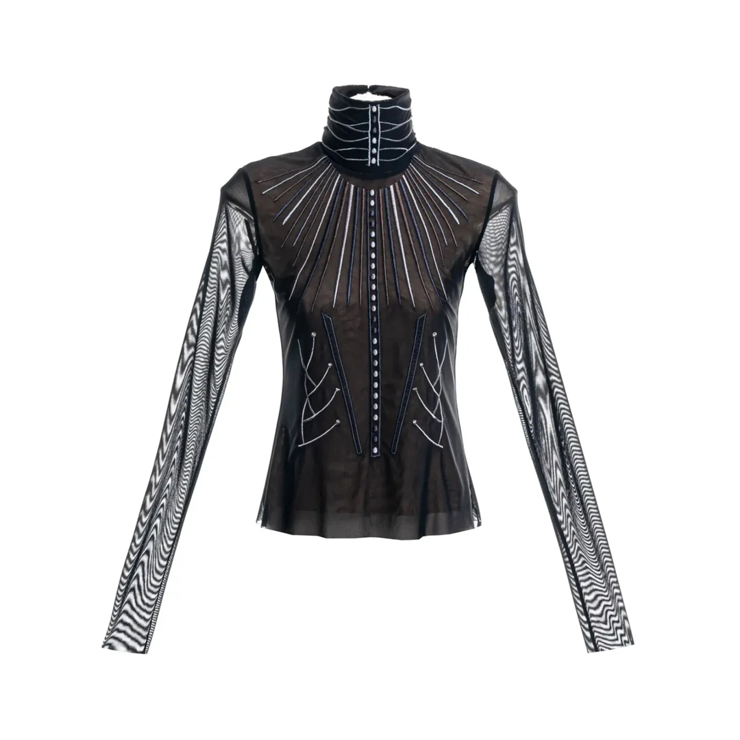 设计师秀场时尚高级感原创刺绣上衣打底衫【十二度御魂】 X2294  F