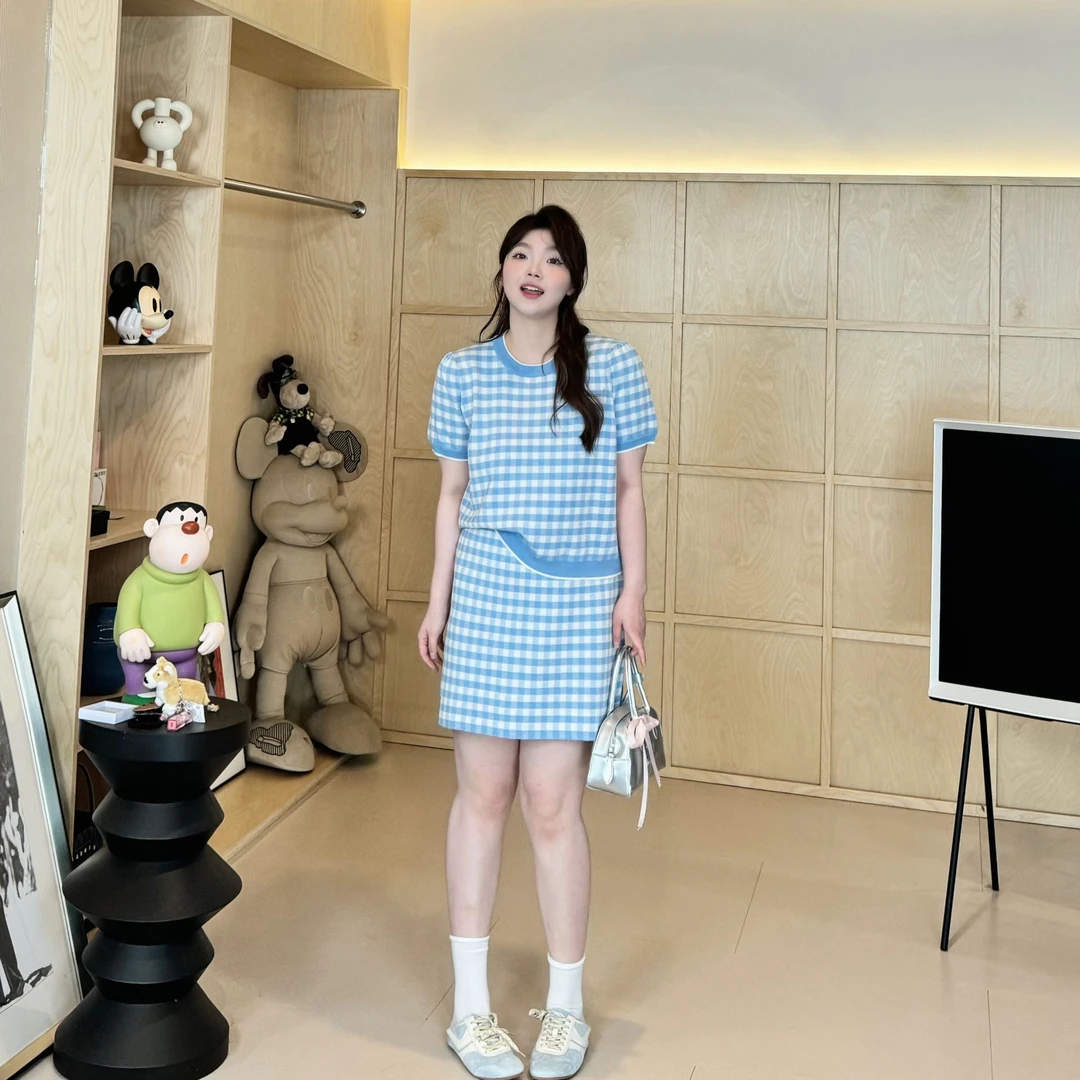 【软酪甜心-半裙】格子半裙显瘦小香风高腰格纹半身裙子