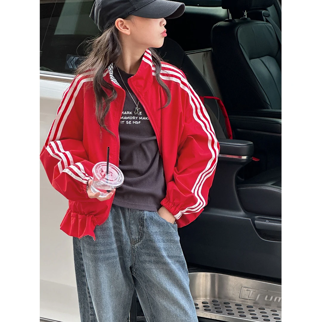 K29605孙小美双面穿女童秋装外套2025新款春秋儿童夹克女大童上衣