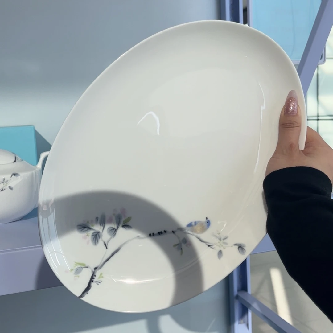 瓷片春风和雀鱼盘