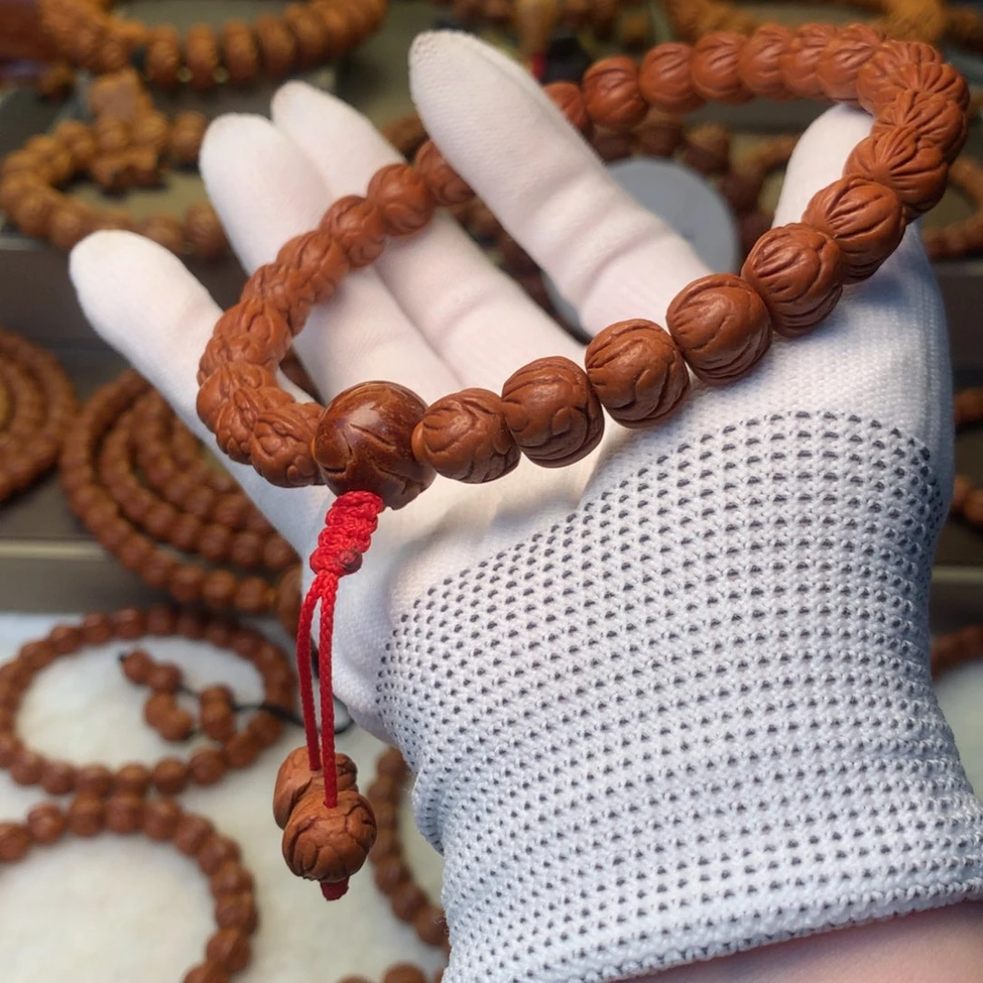 桃核手串金****杰秦岭龙纹