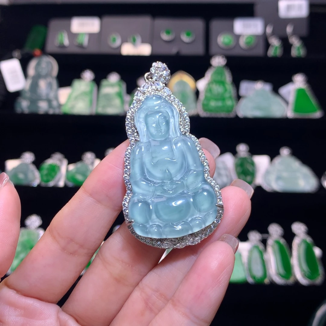 【闪购商品】翡翠银S925镶嵌颈饰天然翡翠