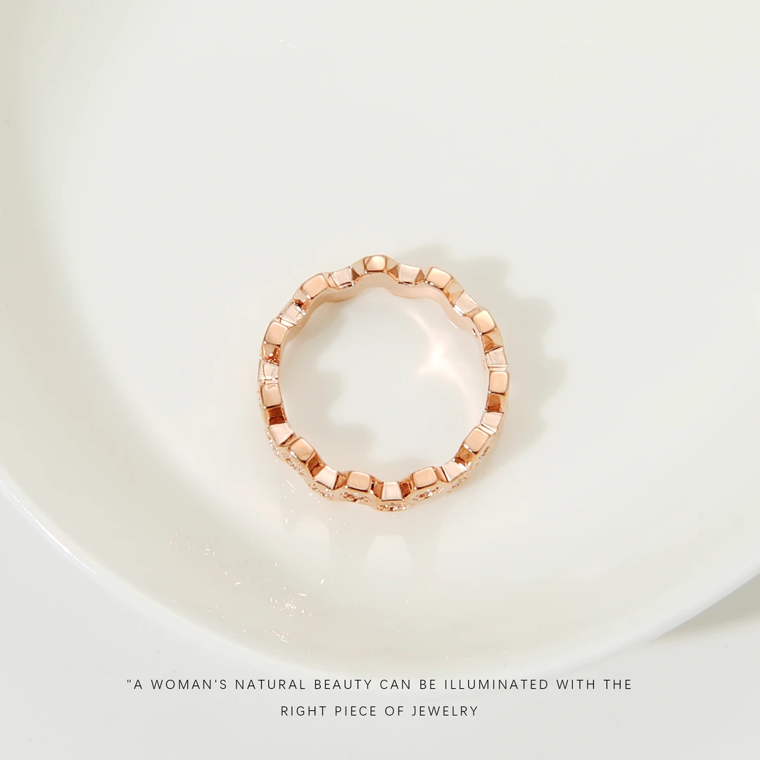 铜合金合成锆石戒指 【蜂巢】气质时尚戒指A599