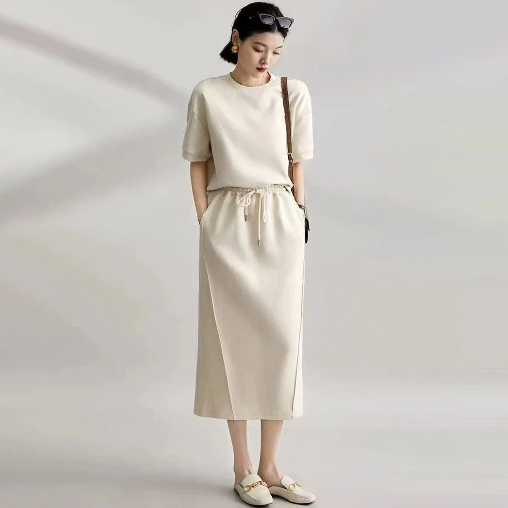 春游出行春夏新款女液氨曼巴棉千金清冷感贵系懒人套装 QT2148 WD