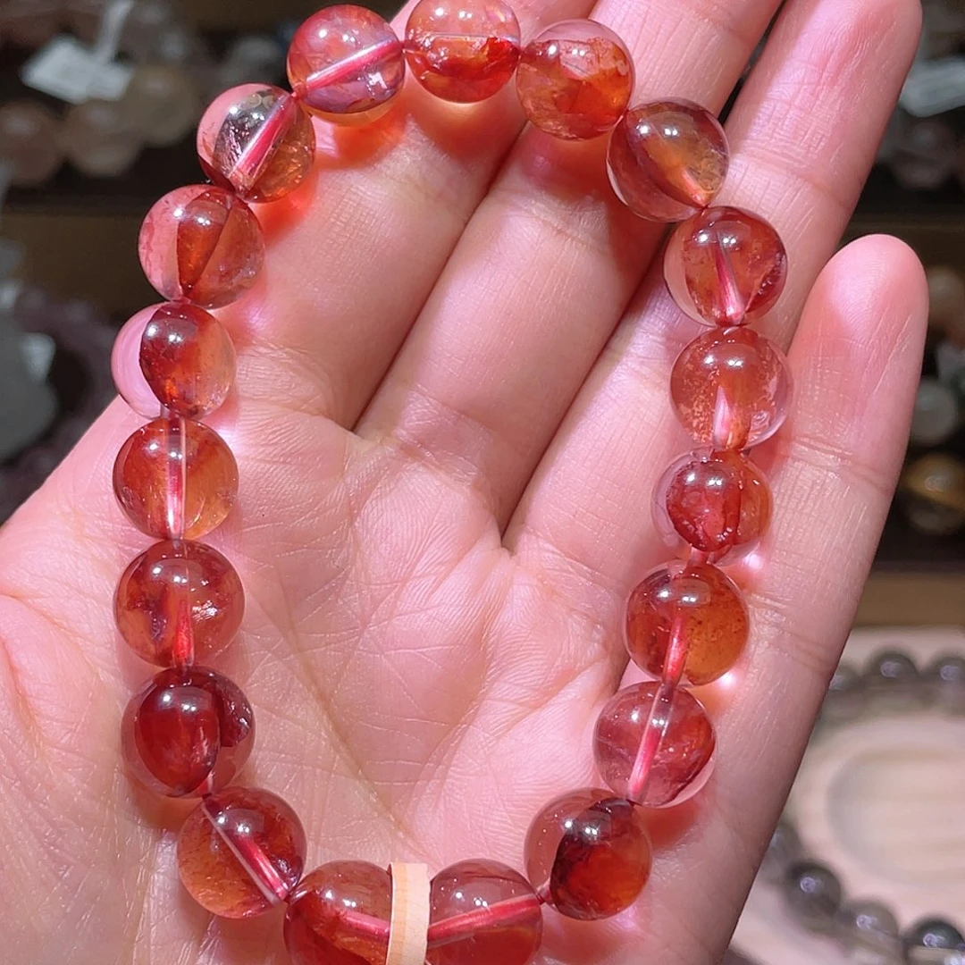 水晶手链未镶嵌胶花手链，晶体通透