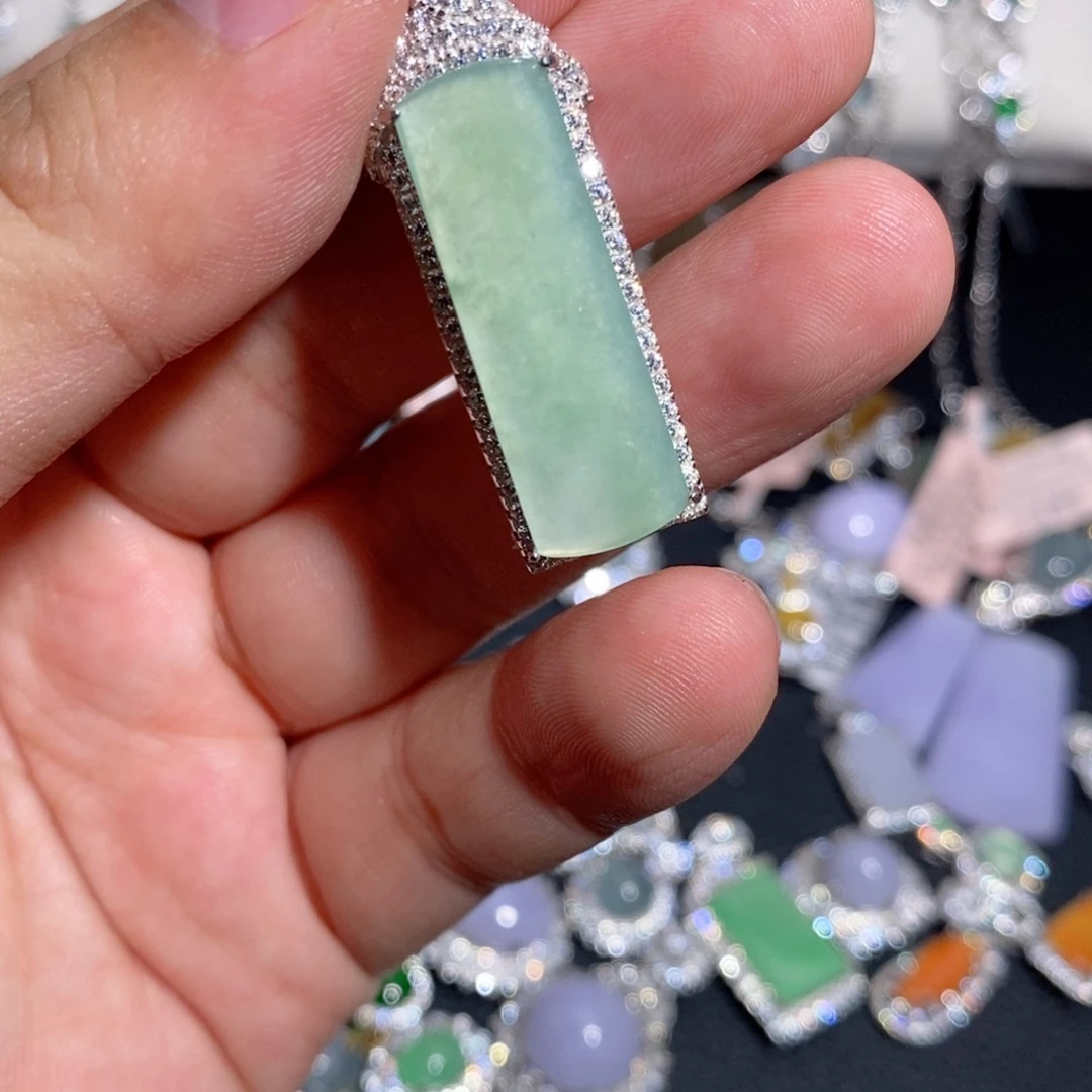 翡翠银S925镶嵌颈饰k j k o