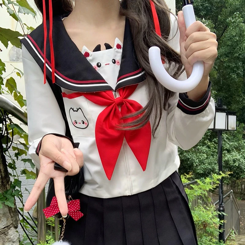 【小恶魔猫】原创水手服可爱JK制服短袖长袖学生校服套装学院风日系