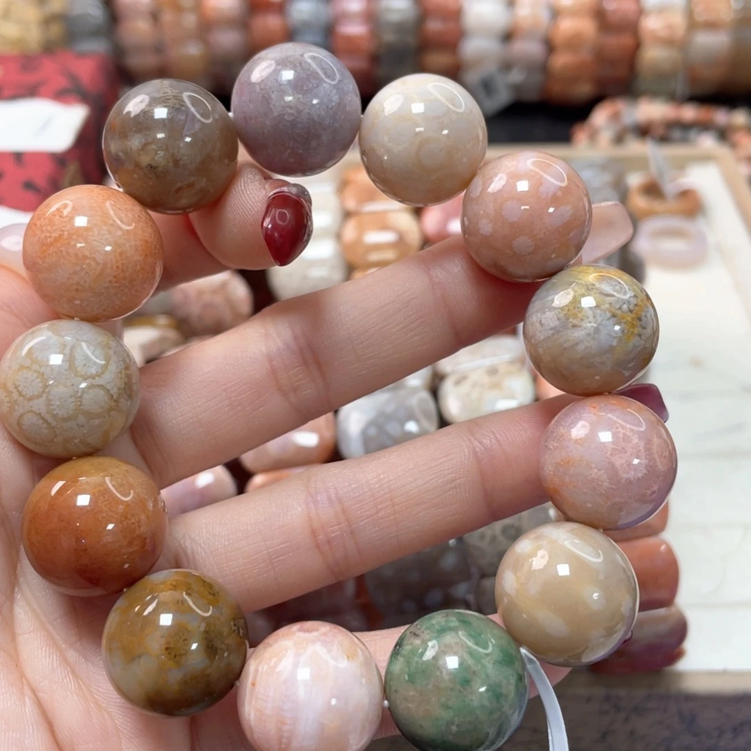 硅化珊瑚（珊瑚玉）手链未镶嵌?****?320