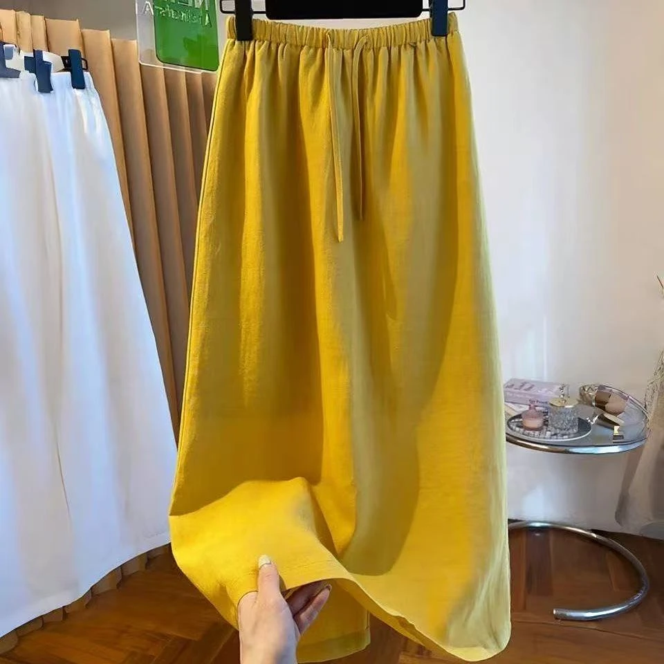 梨型直筒百搭宽松2025A字时尚复古通用老钱风松弛感女装半身裙