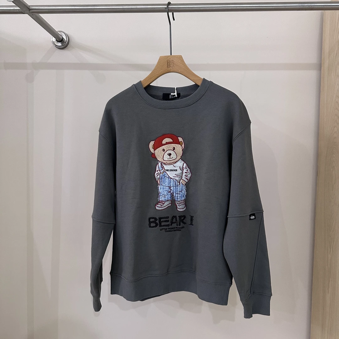 男款圆领小熊卫衣2214114002