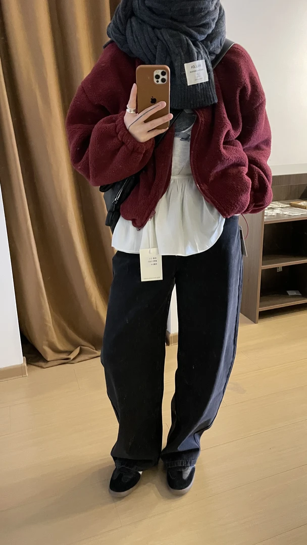 红色毛毛外套 过年必备红外套
