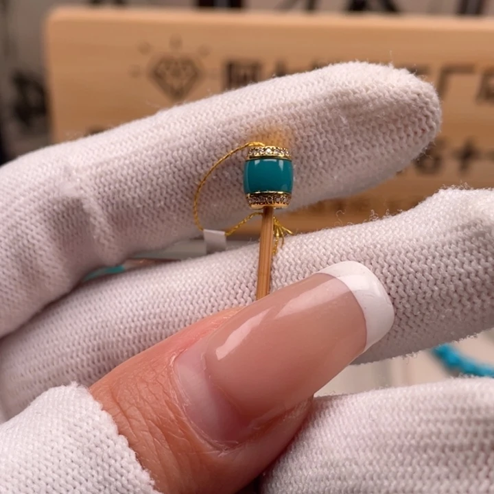 绿松石18K金镶嵌珠宝奇石6.3+7.7