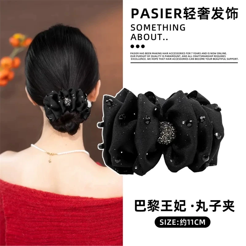巴黎王妃丸子夹新款高级感抓夹女路易斯发夹不挑发量丸子头1758